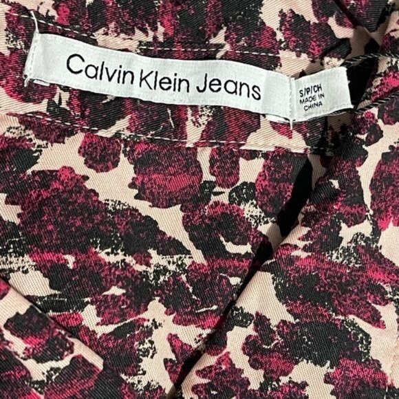 Calvin Klein Jeans Women's Animal Print Shirt Small, Long Sleeve | New - Picture 15 of 15